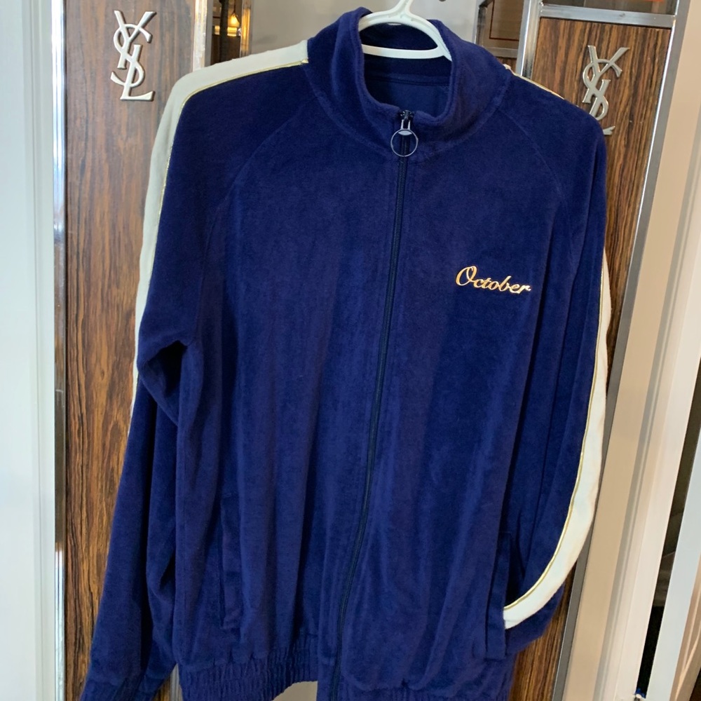 Octobers Very Own Zip Up Velour Jacket